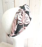 Haarband Juleeze dunkelgrün Blumenmuster