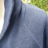 Mantel Jacke mit übergrosser Kapuze dunkelblau Zwillingsherz