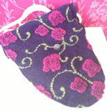 Stola Hüftschmeichler Schal Filz grau grün Wolle Blumen