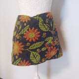 Stola Hüftschmeichler Schal Filz grau grün Wolle Blumen