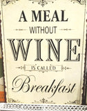 Schild Wein + Breakfast