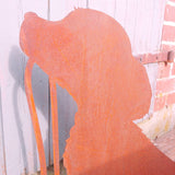 Hund mit Leine Dackel Edelrost | Rostdeko mit Charme