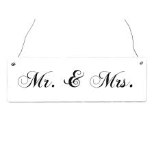 Interluxe Holzschild  "Mr. & Mrs." Hochzeit shabby