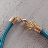 Modeschmuck Kette Halskette lang grün petrol gold silber