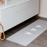 Läufer waschbar mit Herzen hellgrau 50 x 150 cm