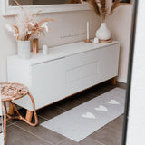 Läufer waschbar mit Herzen hellgrau 50 x 150 cm