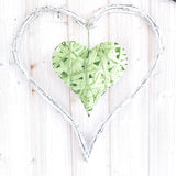 Herz Rebe weiss mit Herz Bast grün