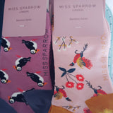 Miss Sparrow sneaker Socken Bamboo Pheasants & Flowers dusty pink