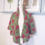 Schultertuch Wollwalk Filz grün rot pink Wolle Blumen