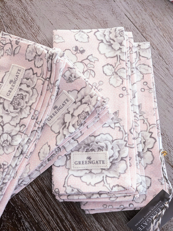 Greengate Servietten aus Stoff 4er Set ELLA pink