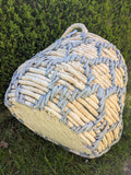Korb Naturgeflecht mit Rautenmuster grau BOHO skandi