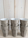 Retro Becher 2er Set taupe schmal