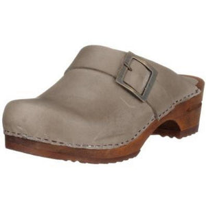 Sanita Holzclogs "URBAN" Gr. 40 grey offen Holzsohle Leder