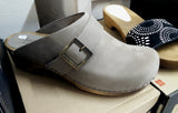 Sanita Holzclogs "URBAN" Gr. 40 grey offen Holzsohle Leder