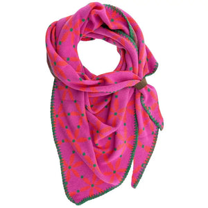 Schal Dreieckstuch Schal Jasmine Fuchsia pink grün LOT83