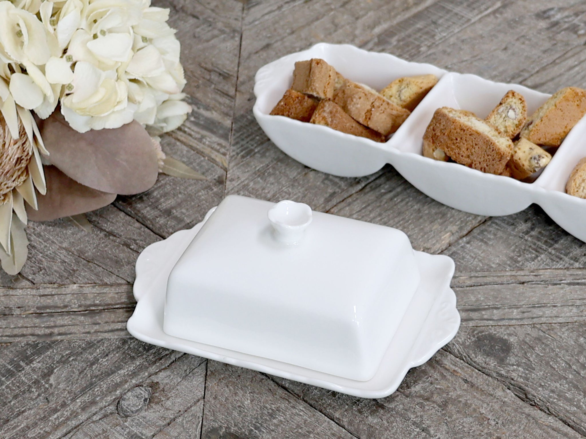 Chic Antique Butterdose PROVENCE weiß