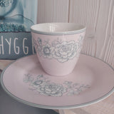 Greengate Geschirr Set Teller + Latte Cup "Ella" pink