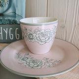 Greengate Geschirr Set Teller + Latte Cup "Ella" pink