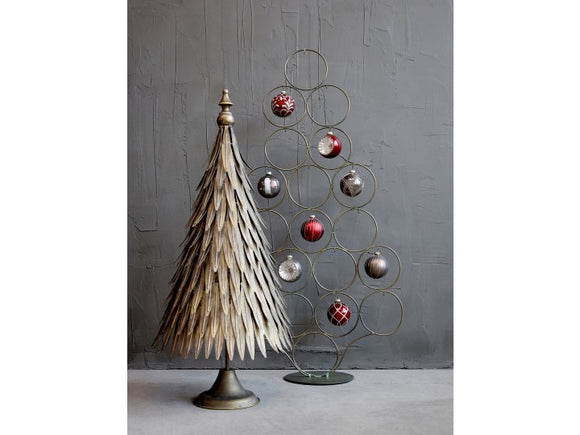 Weihnachtsbaum Kugelbaum Gestell in Baumform mit Dekohaken  antique messing