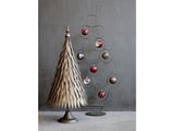 Weihnachtsbaum Kugelbaum Gestell in Baumform mit Dekohaken  antique messing