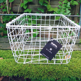 Korb Ablage hoch Metall Draht Geflecht shabby white rechteckig