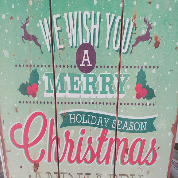 Wanddeko Schild Merry Christmas im amerikanischen Stil