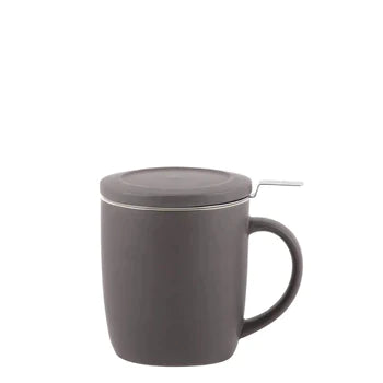 PLINT Teetasse Teebecher mit Sieb,Deckel und Ablage 450 ml almost black