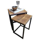 Couchtisch Set 2 Stück Wohnzimmer Tisch Satztisch Dallas Metall-Gestell schwarz oder weiß