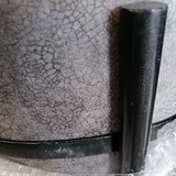 Sitzhocker 2. Wahl Ø 35 H 37 cm Wildleder-Optik Pouf Sitzpouf Sitzpouf mit Eisengestell schwarz matt
