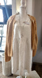 Bypias Tunika Josephine stripes sand Leinen XL.