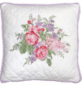 Greengate Kissenbezug "ROSE" White 40 x40 cm quilted