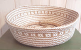 Korb "Basket" Seegras weiß gemustert
