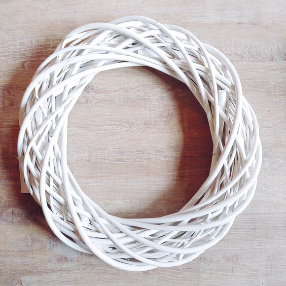 Kranz 40cm Rattan weiss shabby Türkranz Deko