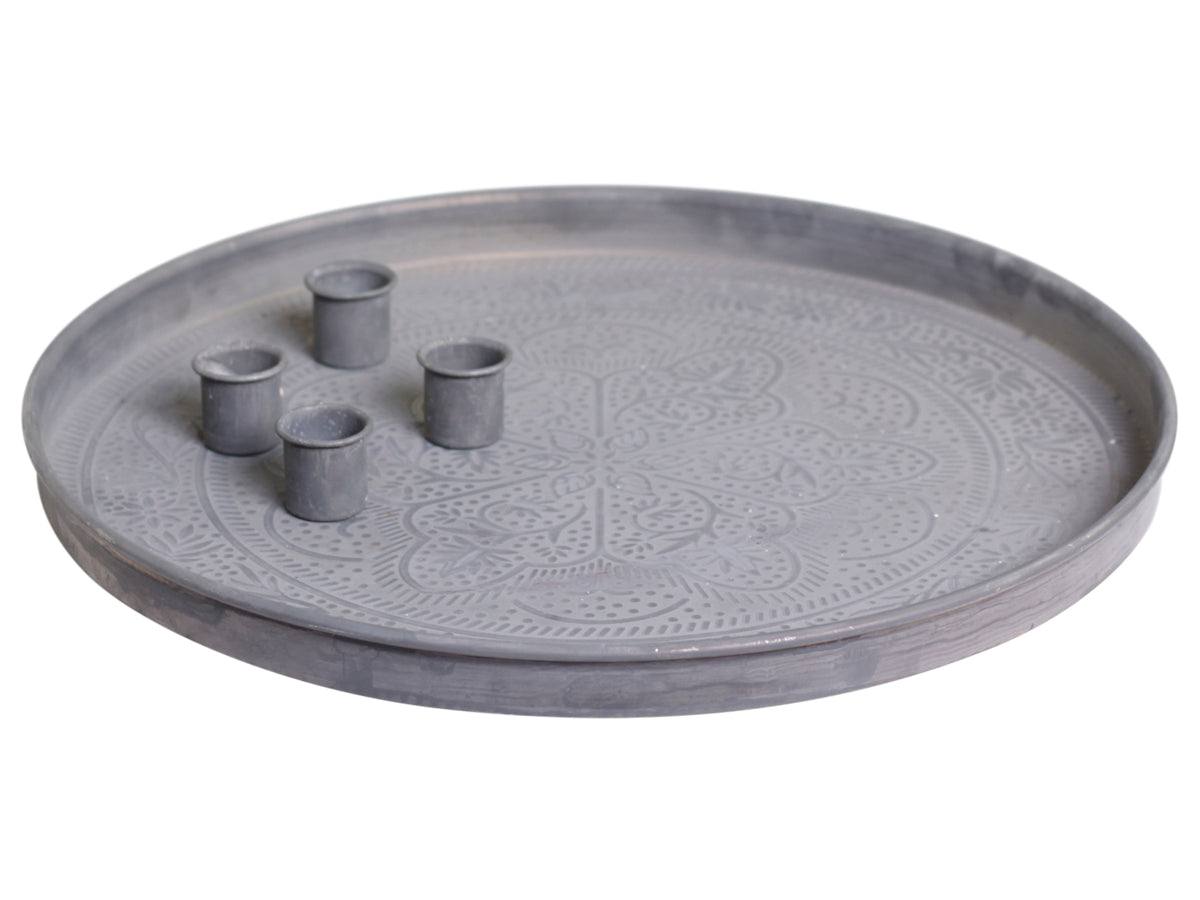 Magnet Kerzentablett Advent 25cm - Mit 4 Kerzenständern Schwarz