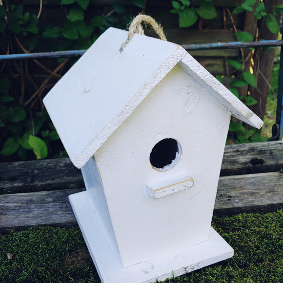 Vogelhaus Nistkasten Shabby Home für Gartenvögel shabby weiss