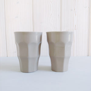 Retro Becher 2er Set taupe schmal