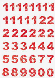 Kalenderzahlen für den Advendskalender rot weiss Sticker
