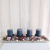 Tablett mit Kerzen und Deko grau - rose