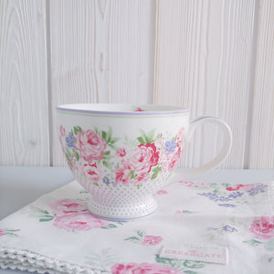 Greengate Set  Rose white Teacup / Teetasse plus Serviette