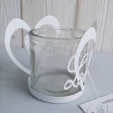 Teelichtglas "LOVE" weiss