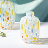 Blumenvase Sass&Belle Glas Farbsprenkel multicolour bunt
