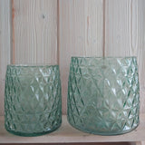 Teelichtglas "Bianca" green Windlicht Glas Raute Greengate