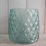 Teelichtglas "Bianca" green Windlicht Glas Raute Greengate